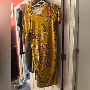 Yellow time and tru maternity dress